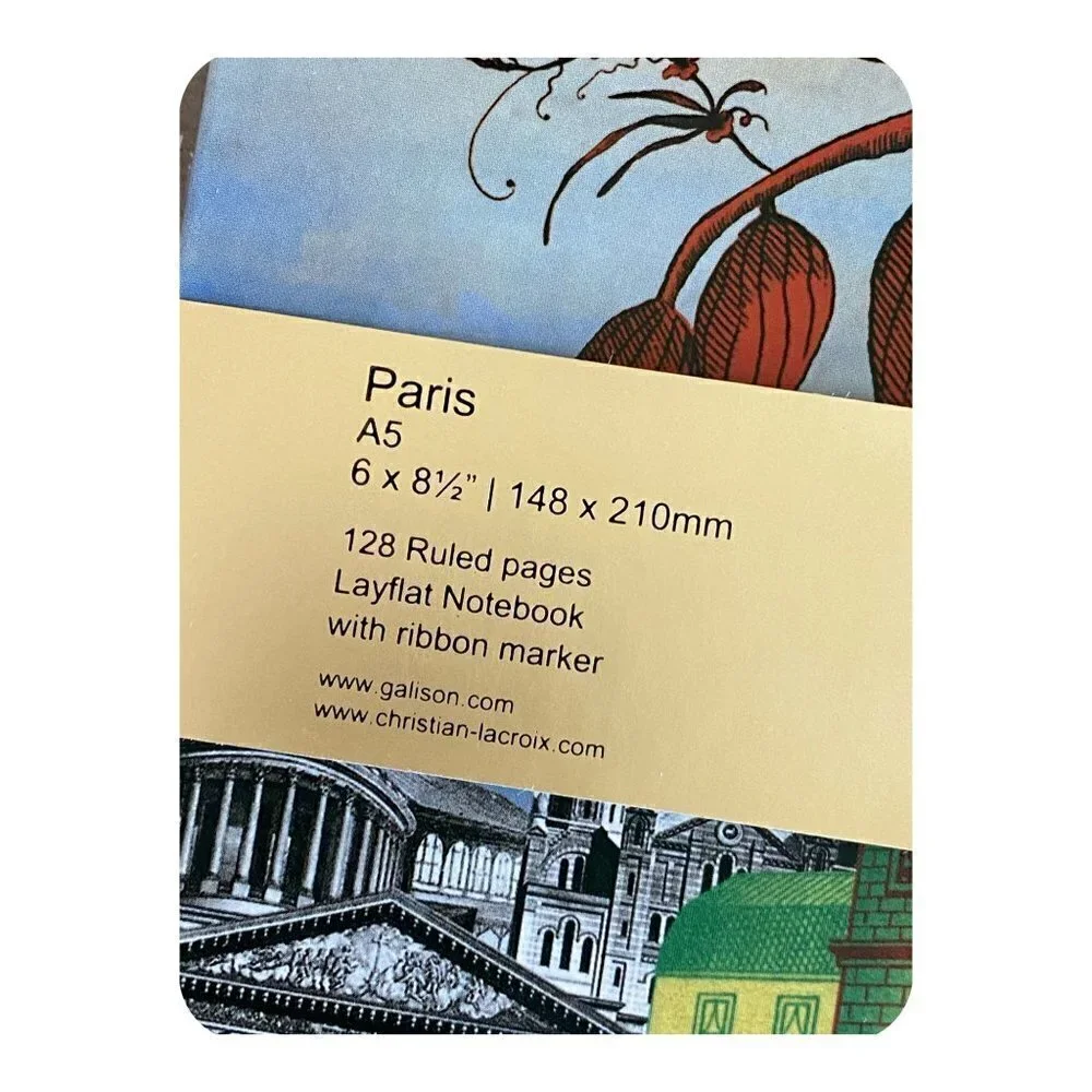 Christian Lacroix Paris 128 Pg Layflat Notebook with Ribbon Marker 6 x 8.5 NWT